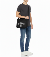 3er Sparpack Jack Daniels Canvas Umhänge-Tasche Messengerbag Laptop-Tasche Fan-Artikel 38 x 28 x 5 cm Schwarz