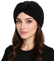 Bandeau tricoté ZWILLINGSHERZ, bandeau en laine, bandeau d'hiver en grosse maille, accessoire 8007 Gris clair, beige clair ou noir