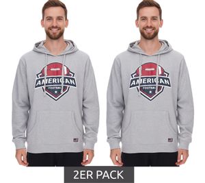 2er Sparpack U.S. SPORT AMERICA Herren Hoodie mit Kapuze und großem Schriftzug Baumwoll-Hoodie Sommer-Pullover Freizeit-Hoodie Grau 2er Sparpack U.S. SPORT AMERICA Herren Hoodie mit Kapuze und großem Schriftzug Baumwoll-Hoodie Sommer-Pullover Freizeit-Hoodie Grau
