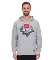 2er Sparpack U.S. SPORT AMERICA Herren Hoodie mit Kapuze und großem Schriftzug Baumwoll-Hoodie Sommer-Pullover Freizeit-Hoodie Grau