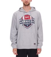 2er Sparpack U.S. SPORT AMERICA Herren Hoodie mit Kapuze und großem Schriftzug Baumwoll-Hoodie Sommer-Pullover Freizeit-Hoodie Grau