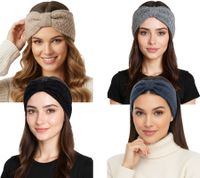 Bandeau tricoté ZWILLINGSHERZ, bandeau en cachemire, couvre-chef, bandeau d'hiver, accessoire en feutre, 8007 Gris, Bleu denim, Noir ou Beige