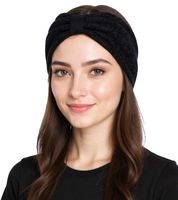 Bandeau tricoté ZWILLINGSHERZ, bandeau en cachemire, couvre-chef, bandeau d'hiver, accessoire en feutre, 8007 Gris, Bleu denim, Noir ou Beige