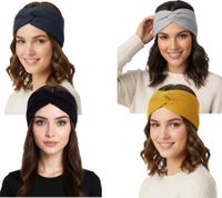 Bandeau tricoté ZWILLINGSHERZ, Bandeau en cachemire, Couvre-chef, Maille fine, Bandeau d'hiver, Accessoire 8007, Gris clair, Bleu marine, Bleu denim ou Jaune