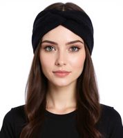 Bandeau tricoté ZWILLINGSHERZ, Bandeau en cachemire, Couvre-chef, Maille fine, Bandeau d'hiver, Accessoire 8007, Gris clair, Bleu marine, Bleu denim ou Jaune