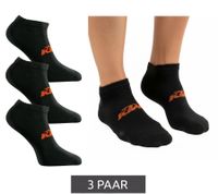 3 Paar KTM Sportsocken Sneaker-Socken mit Logo Baumwoll-Strümpfe Oeko-Tex 100 Zertifiziert KTM/1/SLCX3/NR Schwarz