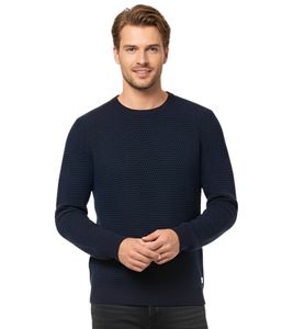 JACK & JONES JJEATLAS Herren Strick-Pullover im strukturiertem Design Knit Crew Neck Baumwoll-Sweater 12212816 Navy JACK & JONES JJEATLAS Herren Strick-Pullover im strukturiertem Design Knit Crew Neck Baumwoll-Sweater 12212816 Navy