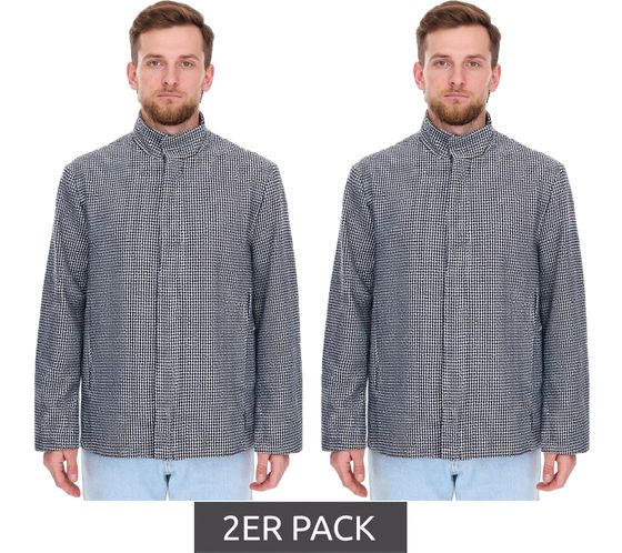2er Sparpack Herren Übergangs-Jacke mit Hahnentritt-Muster Frühlings-Jacke 957466 Schwarz/Weiß 2er Sparpack Herren Übergangs-Jacke mit Hahnentritt-Muster Frühlings-Jacke 957466 Schwarz/Weiß