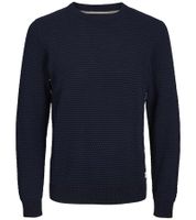 Maglione da uomo JACK & JONES JJEATLAS in maglia con design strutturato, in cotone, girocollo, 12212816, beige o blu scuro Maglione da uomo JACK & JONES JJEATLAS in maglia con design strutturato, in cotone, girocollo, 12212816, beige o blu scuro