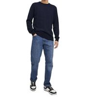 Maglione da uomo JACK & JONES JJEATLAS in maglia con design strutturato, in cotone, girocollo, 12212816, beige o blu scuro Maglione da uomo JACK & JONES JJEATLAS in maglia con design strutturato, in cotone, girocollo, 12212816, beige o blu scuro