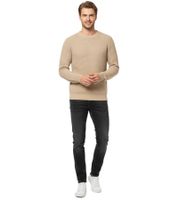 Maglione da uomo JACK & JONES JJEATLAS in maglia con design strutturato, in cotone, girocollo, 12212816, beige o blu scuro Maglione da uomo JACK & JONES JJEATLAS in maglia con design strutturato, in cotone, girocollo, 12212816, beige o blu scuro