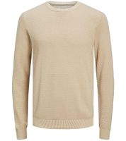 Maglione da uomo JACK & JONES JJEATLAS in maglia con design strutturato, in cotone, girocollo, 12212816, beige o blu scuro Maglione da uomo JACK & JONES JJEATLAS in maglia con design strutturato, in cotone, girocollo, 12212816, beige o blu scuro