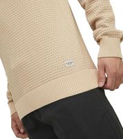 Maglione da uomo JACK & JONES JJEATLAS in maglia con design strutturato, in cotone, girocollo, 12212816, beige o blu scuro Maglione da uomo JACK & JONES JJEATLAS in maglia con design strutturato, in cotone, girocollo, 12212816, beige o blu scuro