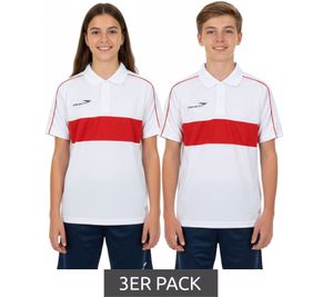 3er Sparpack PENALTY Polo Matis Jr Kinder Polo-Hemd aus schnelltrocknendem DRY ON-Material Sport-Shirt 310703-1600 Weiß/Rot 3er Sparpack PENALTY Polo Matis Jr Kinder Polo-Hemd aus schnelltrocknendem DRY ON-Material Sport-Shirt 310703-1600 Weiß/Rot
