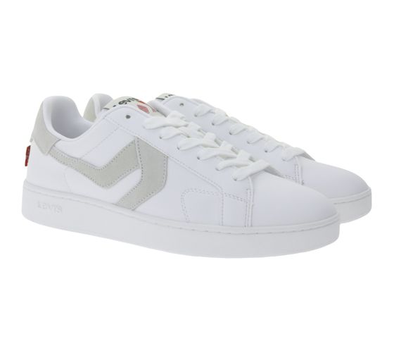 LEVI´S Swift Men's Casual Sneakers Made of Genuine Leather Sneakers with a Leather Overlay Look Lace-Up Shoes 235658-846G White/Gray