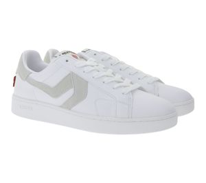 LEVI´S Swift Men's Casual Sneakers Made of Genuine Leather Sneakers with a Leather Overlay Look Lace-Up Shoes 235658-846G White/Gray