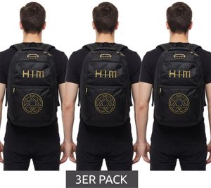 3er Sparpack HIM Rock-Band Rucksack mit großen HIM-Details Tages-Rucksack BP103946HIM Schwarz/Gelb 3er Sparpack HIM Rock-Band Rucksack mit großen HIM-Details Tages-Rucksack BP103946HIM Schwarz/Gelb