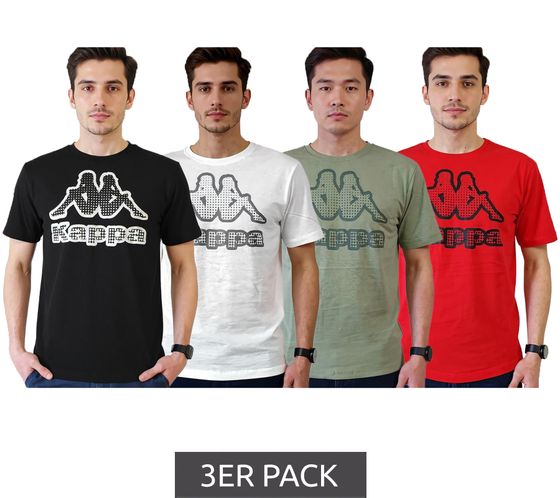 Camiseta Kappa de algodón para hombre (pack de 3), cuello redondo, manga corta y certificación Oeko-Tex 100. Referencia 7085/8191. Color: negro, verde, blanco o rojo. Camiseta Kappa de algodón para hombre (pack de 3), cuello redondo, manga corta y certificación Oeko-Tex 100. Referencia 7085/8191. Color: negro, verde, blanco o rojo.