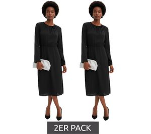 2-pack minimalist women's satin dress, spring dress with long sleeves, maxi dress, 911211 Black 2-pack minimalist women's satin dress, spring dress with long sleeves, maxi dress, 911211 Black