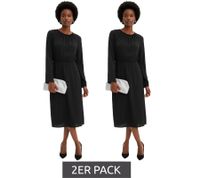2-pack minimalist women's satin dress, spring dress with long sleeves, maxi dress, 911211 Black 2-pack minimalist women's satin dress, spring dress with long sleeves, maxi dress, 911211 Black