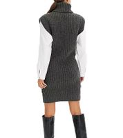 2-Pack Women's Knit Dress with Turtleneck in Cable Knit, 964128 Gray 2-Pack Women's Knit Dress with Turtleneck in Cable Knit, 964128 Gray