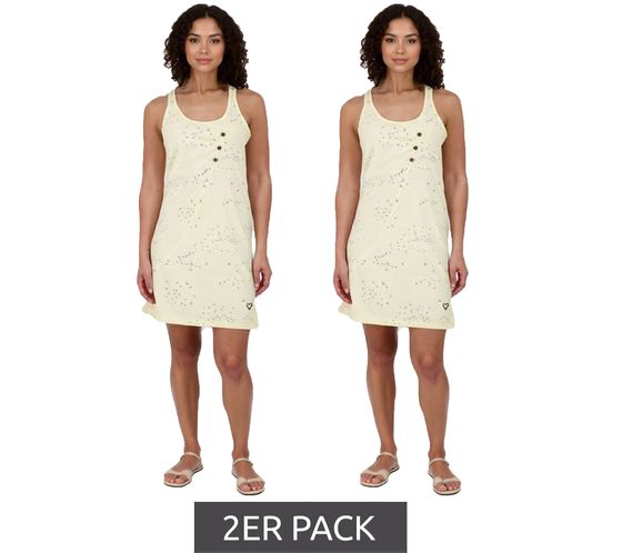 ALIFE AND KICKIN CamyAK B Women's Mini Dress, Cotton Dress with Birds, Summer Dress, 97916922, Butter Beige, 2-Pack