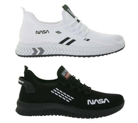 BEYOND THE RAINBOW Freizeit-Sneaker mit NASA Schriftzug Alltags-Schuhe Turnschuhe Schwarz oder Weiß