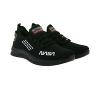 BEYOND THE RAINBOW Casual Sneakers with NASA Lettering, Everyday Shoes, Black or White BEYOND THE RAINBOW Casual Sneakers with NASA Lettering, Everyday Shoes, Black or White