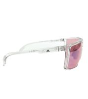 Lunettes de soleil Adidas Sport pour homme avec verres roses, pour le jogging, protection UVA et UVB, filtre catégorie 1, lunettes de course SP0004 0027S Transparent