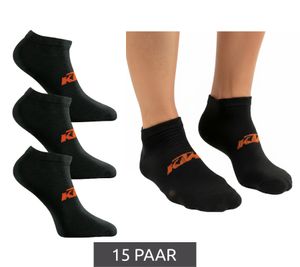 15 paia di calzini sportivi KTM, calzini da ginnastica con logo, calzini in cotone, certificati Oeko-Tex 100, KTM/1/SLCX3/NR, neri
