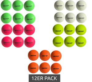 12-pack SCOOP X-Treme Hockey Street Balls with Dimple Design, Sports Equipment, White, Green, Pink, Yellow, or Orange 12-pack SCOOP X-Treme Hockey Street Balls with Dimple Design, Sports Equipment, White, Green, Pink, Yellow, or Orange