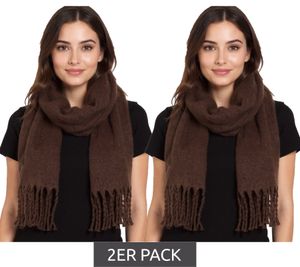 2er Sparpack Laura Scott Frühlings-Schal mit Fransen weicher langer Web-Schal schlichter Winter-Schal 60159958 Braun 2er Sparpack Laura Scott Frühlings-Schal mit Fransen weicher langer Web-Schal schlichter Winter-Schal 60159958 Braun