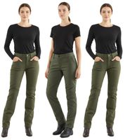 DAINESE Lady Tex Women's Motorcycle Pants with Pro-Shape 2.0 Protectors Motorcycle Jeans Motorcycle Chino Motorsport Pants 202755 Olive Green in Casual Slim, Casual Regular, or Chino Style