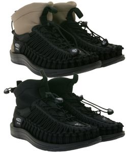 KEEN X HYKE Uneek High-Top Sneakers for Women, Ankle Boots with Bungee Lacing System, Casual Shoes 102797 in Black or Black/Beige