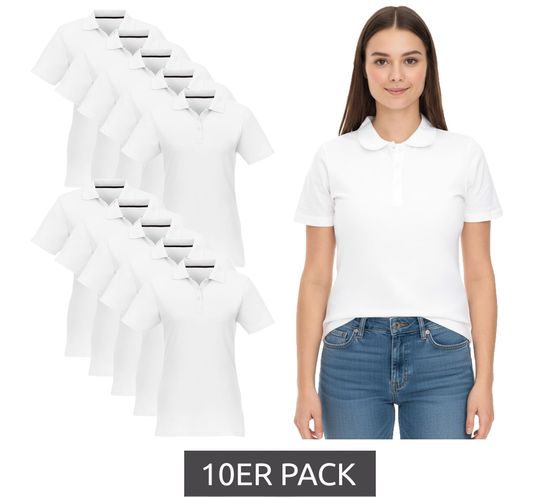 Lot de 10 polos femme ELEVATE Helios, coton piqué, 180 g/m², blanc (réf. 3810701) Lot de 10 polos femme ELEVATE Helios, coton piqué, 180 g/m², blanc (réf. 3810701)