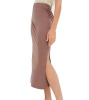 Gonna midi da donna, confezione da 2 - Elegante gonna estiva con arricciature e spacco 938576 Marrone