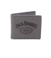 3er Sparpack Jack Daniel's Portmonnaie mit Logo Schriftzug Leder-Geldbeutel Grau/Schwarz 