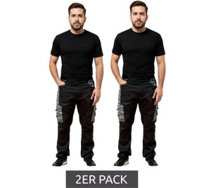 2er Sparpack Uncle Sam Herren Arbeits-Hose mit praktischen Beintaschen Arbeitskleidung Schutz-Kleidung 20421 1062 Schwarz