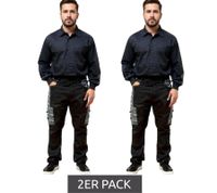 2-Pack Uncle Sam Men's Work Trousers with Practical Leg Pockets, Workwear, Protective Clothing 20421 1062 Black