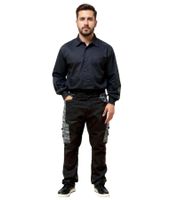 2-Pack Uncle Sam Men's Work Trousers with Practical Leg Pockets, Workwear, Protective Clothing 20421 1062 Black