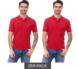 2-Pack Value Pack U.S. POLO ASSN. Men's Polo Shirt Basic Shirt Cotton Short Sleeve Shirt 197 61092 52520 155 Red/Blue
