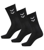 30 Pairs of hummel Basic Crew Socks with Contrast Lace, Cotton Sports Socks 022030-2001 Black