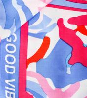 ZWILLINGSHERZ Vierecks-Tuch mit Blumen oder Korallen und Good Vibes Only Print Mode-Tuch 3016Q Pink/Türkis, Blau/Pink oder Pink/Bunt