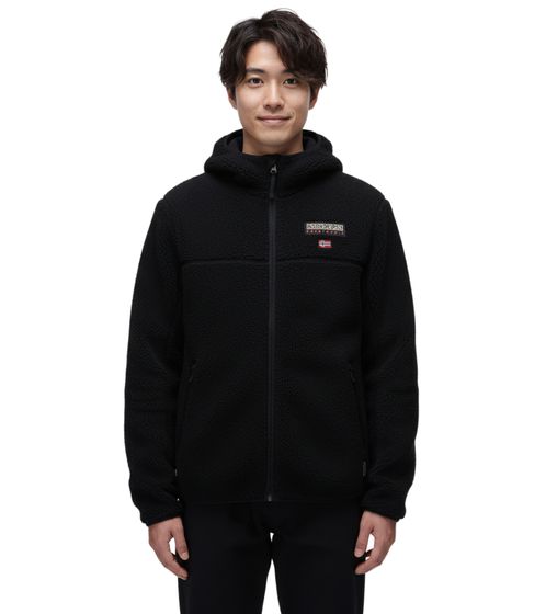 NAPAPIJRI T-Tynik FZH Herren Fleece-Jacke nachhaltige Sweat-Jacke mit seitlichen Eingriffstaschen Fleecejacke NP0A4IA80411 Schwarz