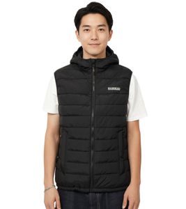 NAPAPIJRI A-Gesar V Herren Stepp-Weste wattierte Puffer-Weste mit seitlichen Eingriffstaschen NP0A88U49411 Schwarz