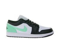 NIKE Air Jordan 1 Low Men's Sneakers with Encapsulated Air Cushioning System, Genuine Leather Shoes 553558-131 Black/White/Green