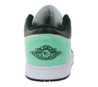 NIKE Air Jordan 1 Low Men's Sneakers with Encapsulated Air Cushioning System, Genuine Leather Shoes 553558-131 Black/White/Green
