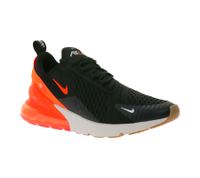 NIKE Air Max 270 Herren Sneaker Mesh-Turnschuhe mit Air-Dämpfung Retro-Sneaker AH8050-030 Schwarz/Weiß/Orange