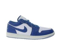 NIKE Air Jordan 1 Low Herren Sneaker mit dämpfender Zwischensohle Echtleder-Schuhe FN5214-141 Blau/Weiß