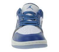 NIKE Air Jordan 1 Low Herren Sneaker mit dämpfender Zwischensohle Echtleder-Schuhe FN5214-141 Blau/Weiß